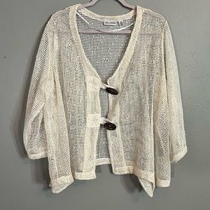 24. NINA LEONARD Women's Fish Net Flowy Cardigan Size 3X